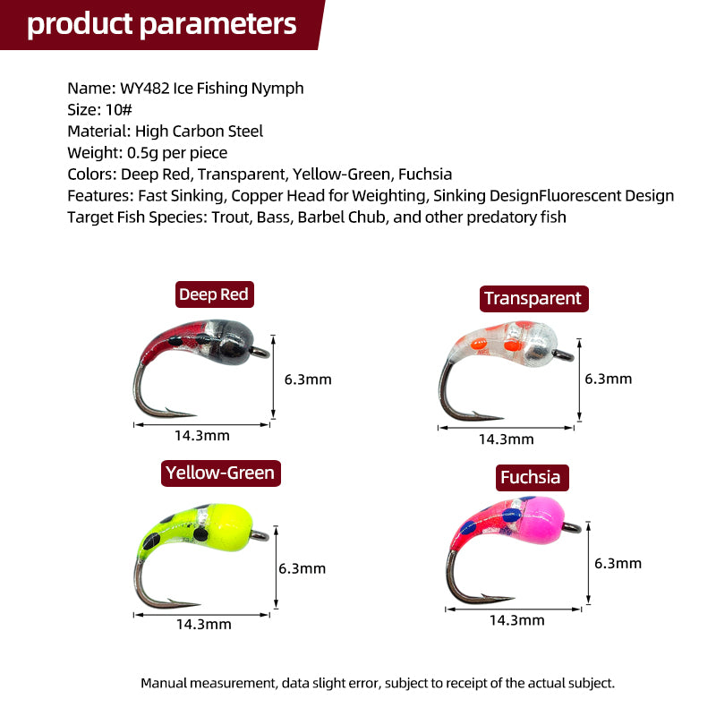 Fly Fishing Brass Bead Head Nymph Scud Bug Ice Fishing Worm Fly Caddis Larvae Insect Baits Trout Bass Fishing Lures