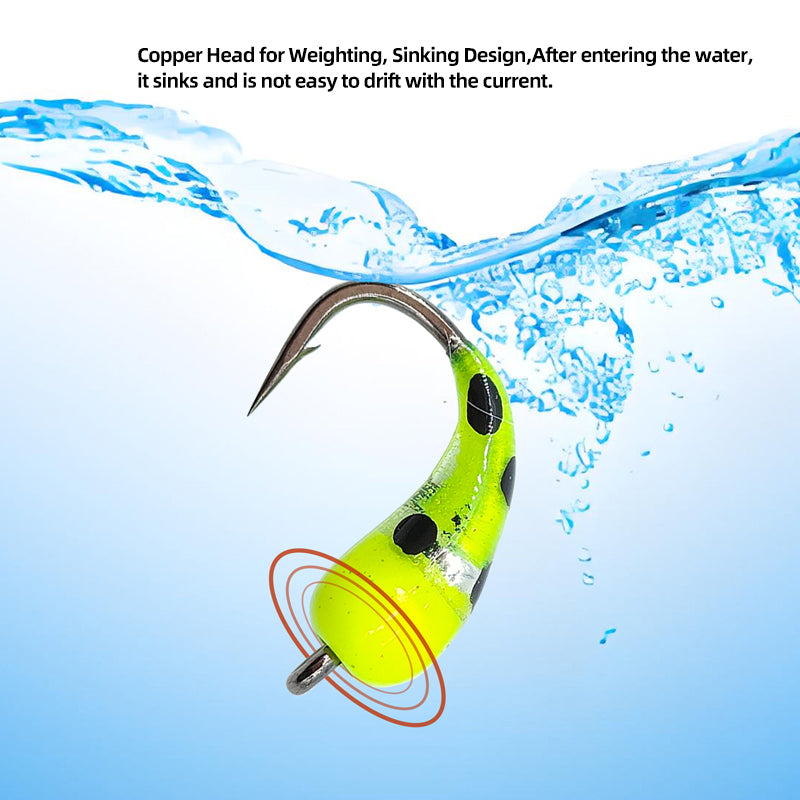 Fly Fishing Brass Bead Head Nymph Scud Bug Ice Fishing Worm Fly Caddis Larvae Insect Baits Trout Bass Fishing Lures