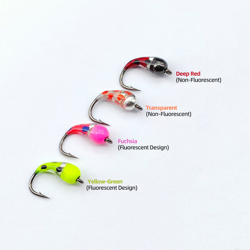 Fly Fishing Brass Bead Head Nymph Scud Bug Ice Fishing Worm Fly Caddis Larvae Insect Baits Trout Bass Fishing Lures
