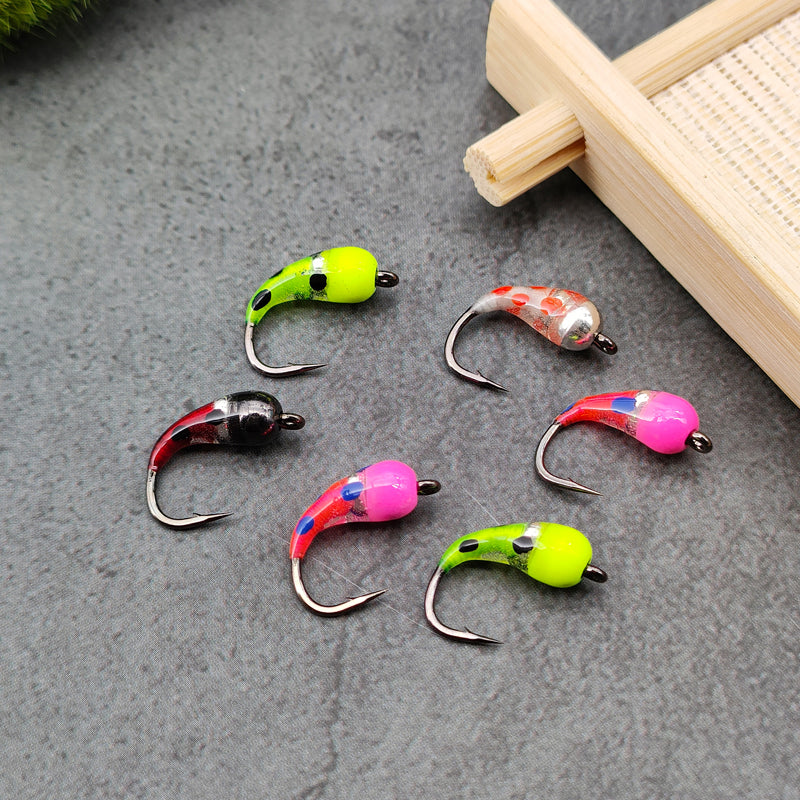 Fly Fishing Brass Bead Head Nymph Scud Bug Ice Fishing Worm Fly Caddis Larvae Insect Baits Trout Bass Fishing Lures