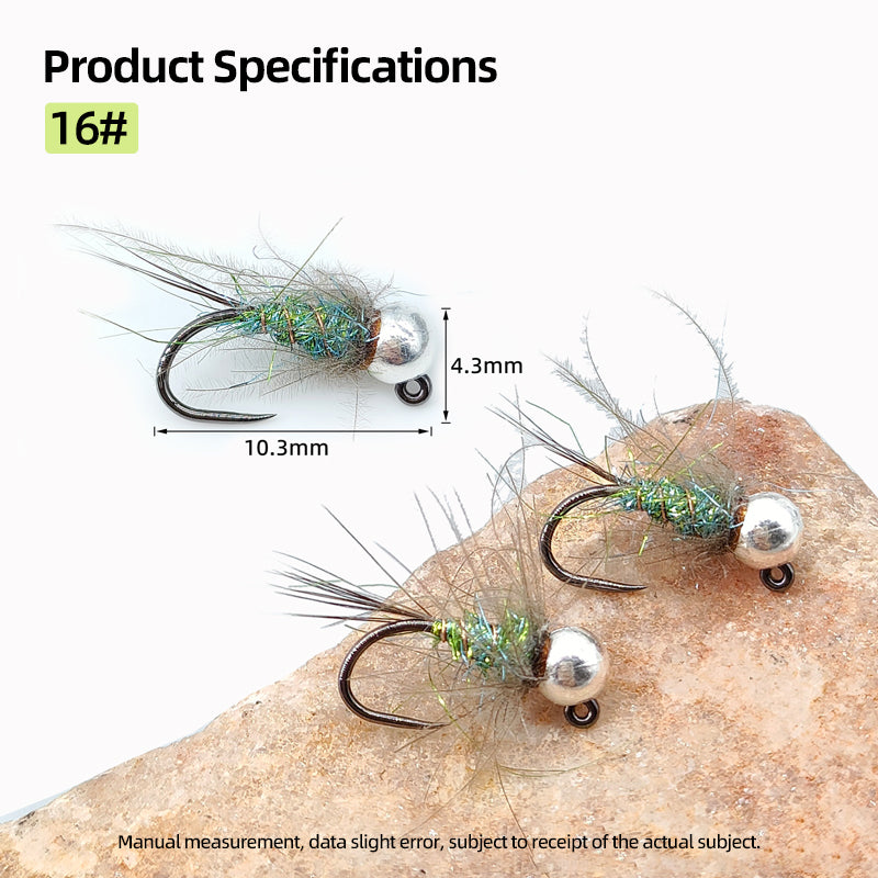 Tungsten Bead Head Wet Nymph Fast Sinking Fly Trout Fishing Lures 16# River Lake