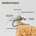 Tungsten Bead Head Wet Nymph Fast Sinking Fly Trout Fishing Lures 16# River Lake