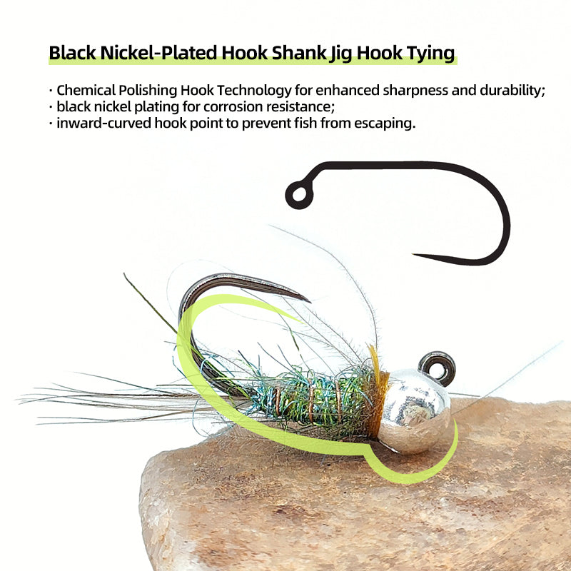 Tungsten Bead Head Wet Nymph Fast Sinking Fly Trout Fishing Lures 16# River Lake