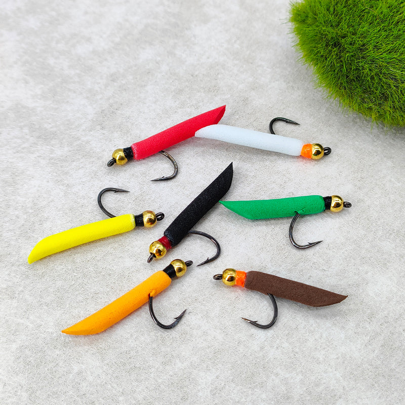 Hand-tied  Bait Fly Fishing Lure-Copper-headed Foam Nymph for Saltwater Fishing Bream & Bass