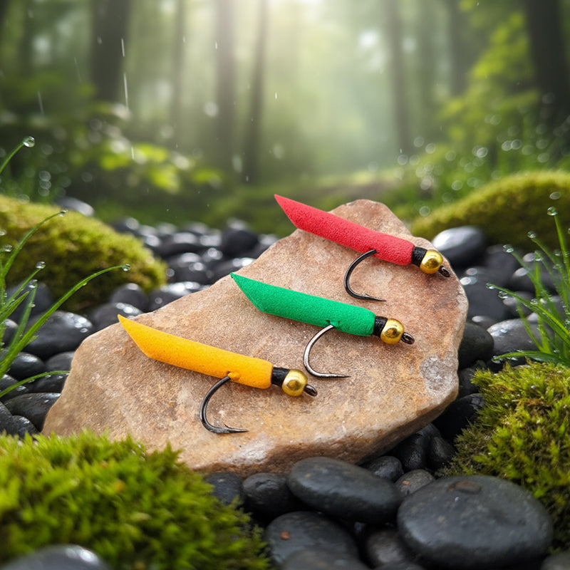 Hand-tied  Bait Fly Fishing Lure-Copper-headed Foam Nymph for Saltwater Fishing Bream & Bass