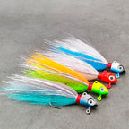 High Carbon Steel Barbed Hooks Fishing Jig Head Lure Flasher Salmon/Saltwater Freshwater Fast Sinking Artificial