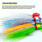 High Carbon Steel Barbed Hooks Fishing Jig Head Lure Flasher Salmon/Saltwater Freshwater Fast Sinking Artificial