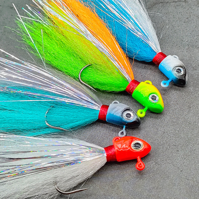 High Carbon Steel Barbed Hooks Fishing Jig Head Lure Flasher Salmon/Saltwater Freshwater Fast Sinking Artificial