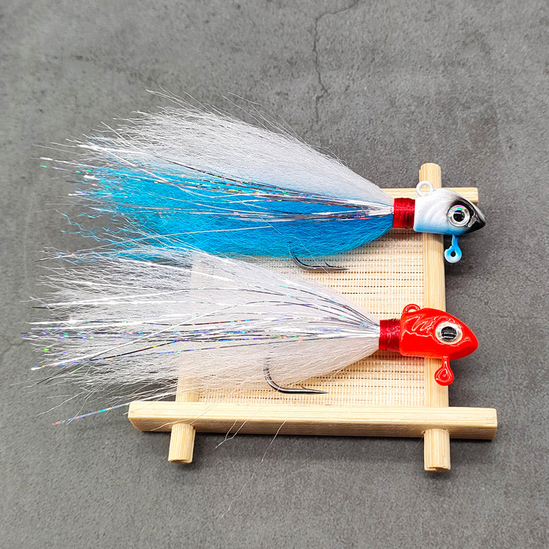 High Carbon Steel Barbed Hooks Fishing Jig Head Lure Flasher Salmon/Saltwater Freshwater Fast Sinking Artificial