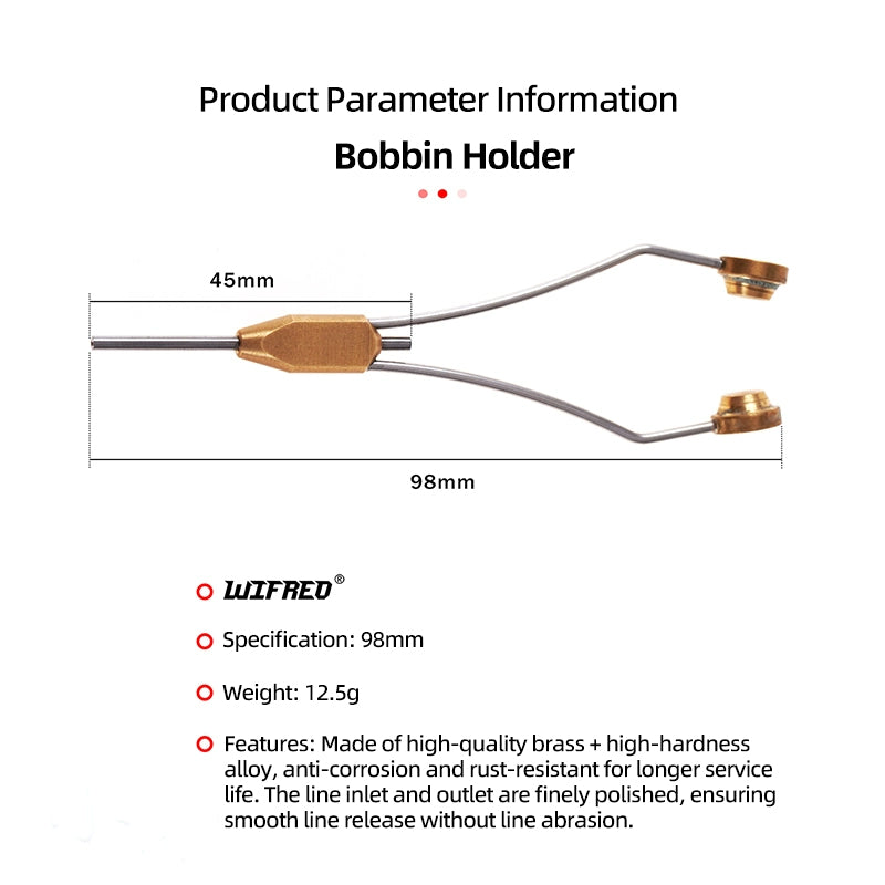 Brass handle Bobbin Holder with Smooth Line Release