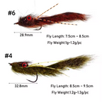 #4 #6 Brass Dumbbell Eyes Long Tail Squirrel Strip Zonker Bait for Bass and Pike