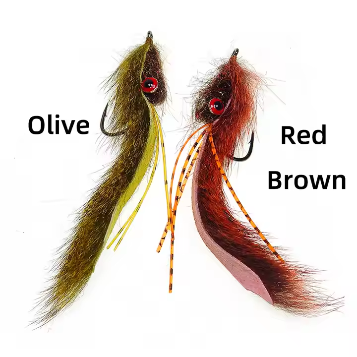 #4 #6 Brass Dumbbell Eyes Long Tail Squirrel Strip Zonker Bait for Bass and Pike