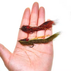 #4 #6 Brass Dumbbell Eyes Long Tail Squirrel Strip Zonker Bait for Bass and Pike