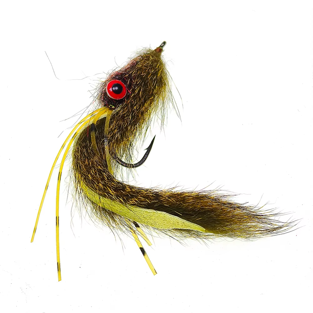 #4 #6 Brass Dumbbell Eyes Long Tail Squirrel Strip Zonker Bait for Bass and Pike