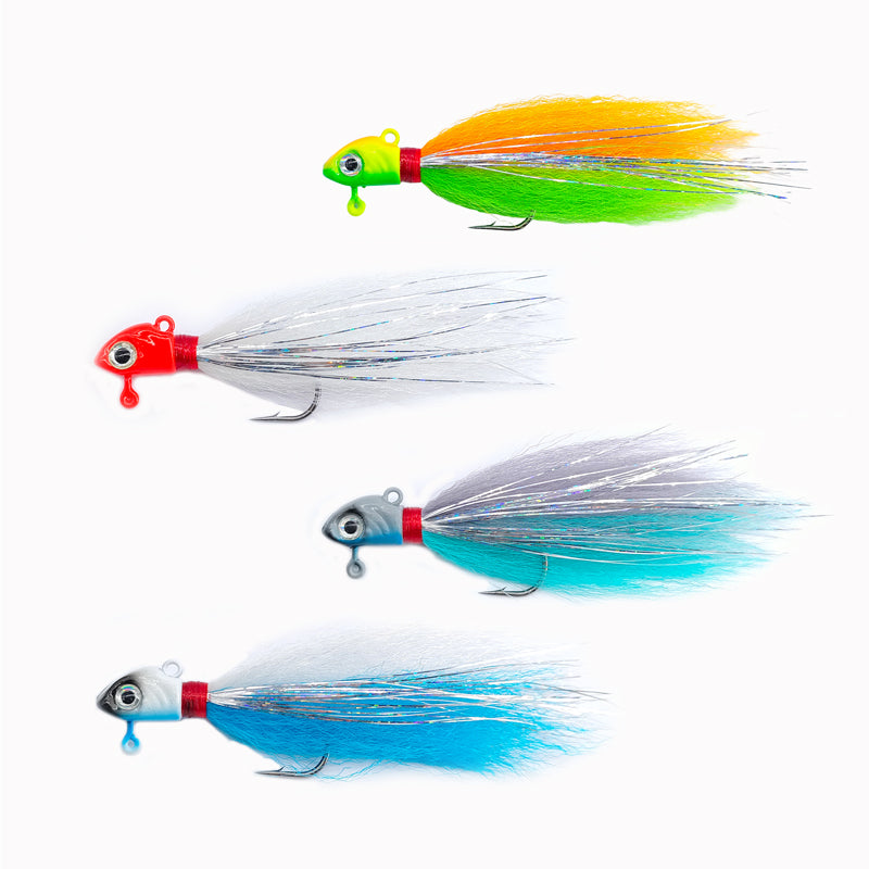 High Carbon Steel Barbed Hooks Fishing Jig Head Lure Flasher Salmon/Saltwater Freshwater Fast Sinking Artificial