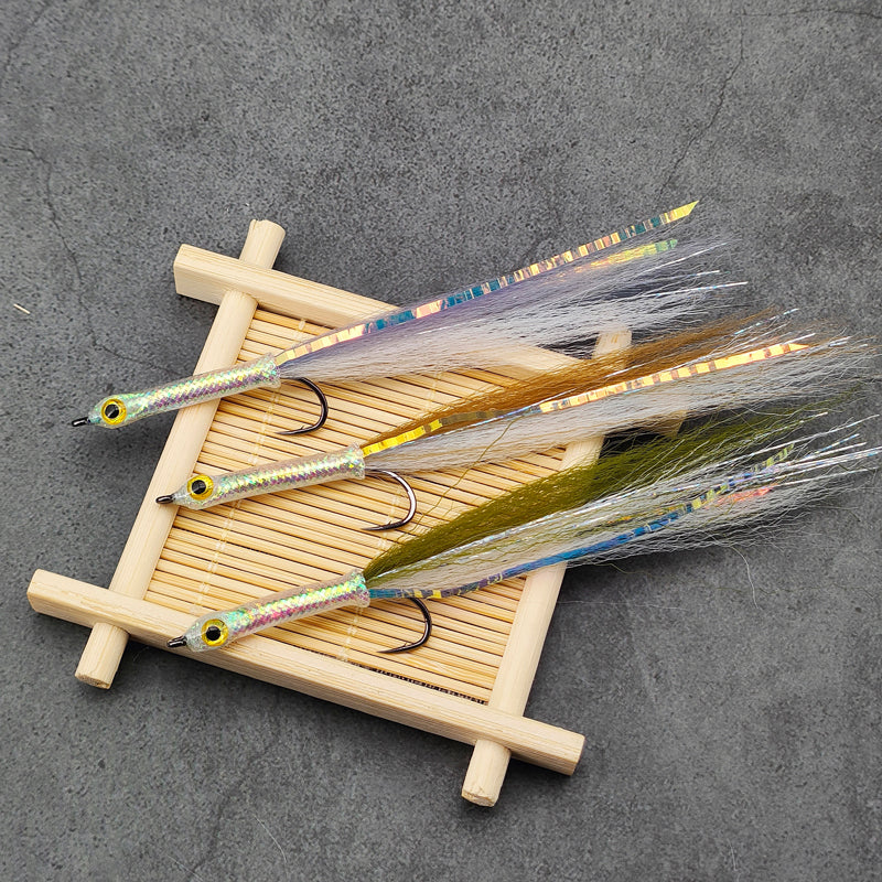 Long-Shank 3D Big-Eye Baitfish Streamer Fly Fishing Lures