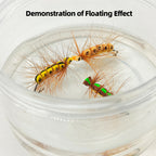Bionic Artificial Dry Fly Lure Foam Floating Caterpillar Fly Hook for Fly Fishing Attracts Freshwater Fish Rivers Lakes