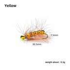 Bionic Artificial Dry Fly Lure Foam Floating Caterpillar Fly Hook for Fly Fishing Attracts Freshwater Fish Rivers Lakes
