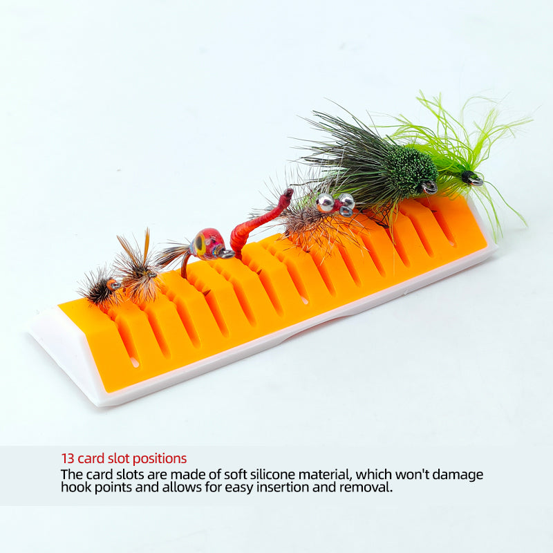 Fly Fishing 13 Slots Material & Fly Prep Station Streamers Material Organizer Semi-finished Lure Display Holder Silicone Tool