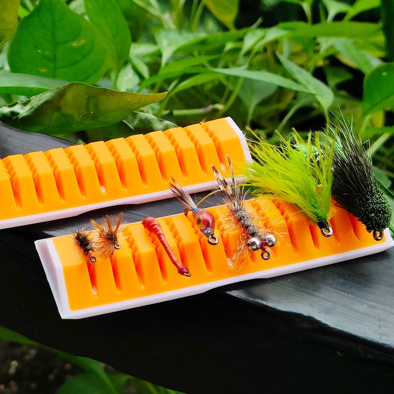 Fly Fishing 13 Slots Material & Fly Prep Station Streamers Material Organizer Semi-finished Lure Display Holder Silicone Tool