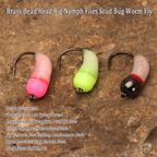 Large Brass Beaded Nymph with Hairy-Legged Flying Caddis Larvae for Ice Fishing Trout & Bluegill Flying Insect Lures Accessory