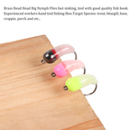 Large Brass Beaded Nymph with Hairy-Legged Flying Caddis Larvae for Ice Fishing Trout & Bluegill Flying Insect Lures Accessory