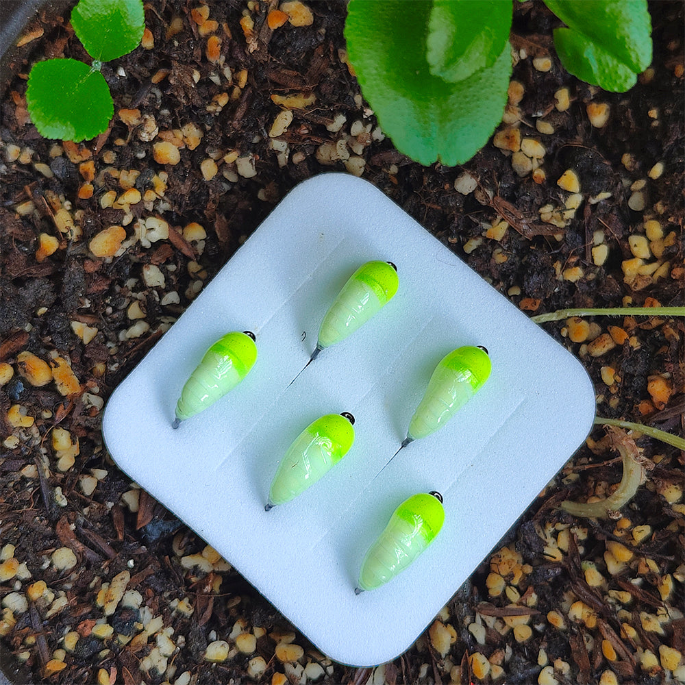 Large Brass Beaded Nymph with Hairy-Legged Flying Caddis Larvae for Ice Fishing Trout & Bluegill Flying Insect Lures Accessory