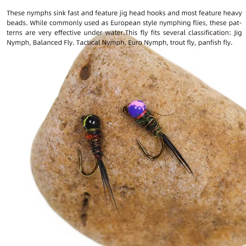 Mottled Jig Bead Head Wet Euro Nymph