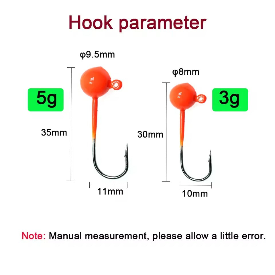 Jig Head Fishing Lure Feather Artificial Fishing Bait