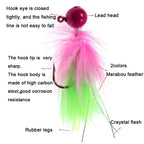 Jig Head Fishing Lure Feather Artificial Fishing Bait