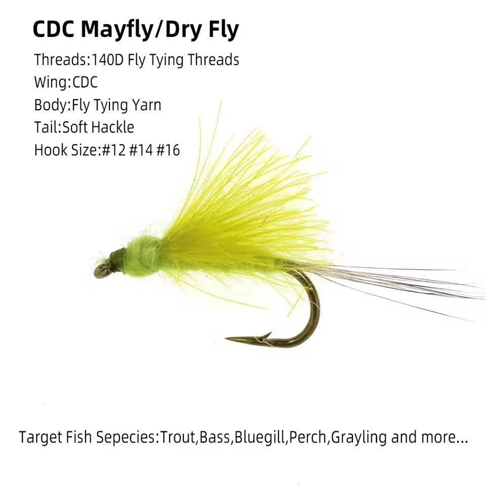 Cdc Wing Mayfly Barbed Fly Tying Hook Dry Fly Artificial Insect Bait