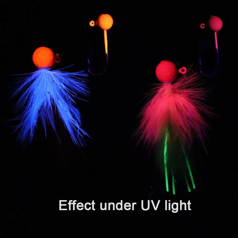 Jig Head Fishing Lure Feather Artificial Fishing Bait