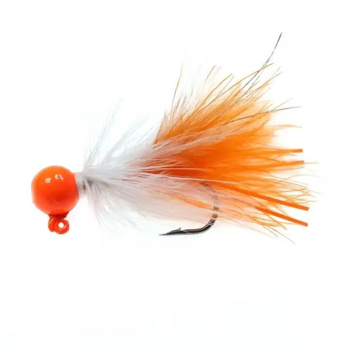 Jig Head Fishing Lure Feather Artificial Fishing Bait