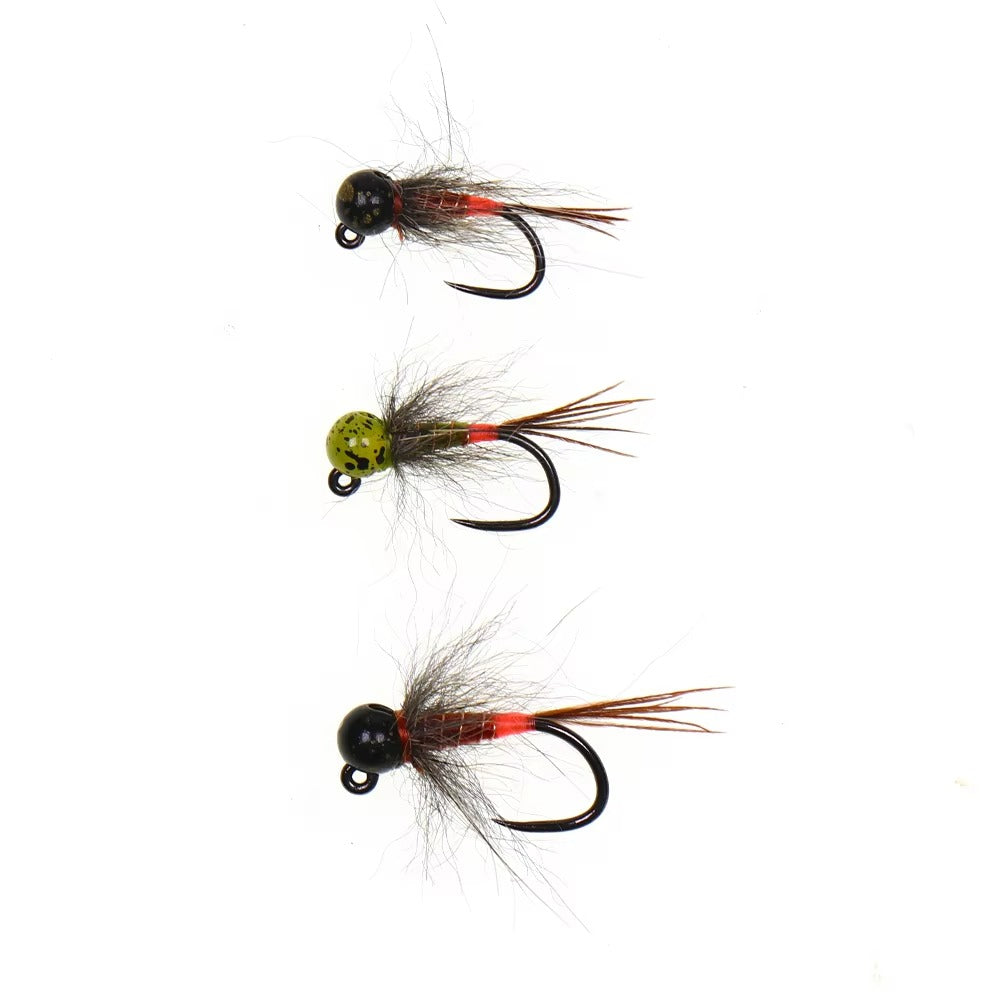 Tungsten Bead Head Jig Nymph Fly Artificial Insect Baits fast Sinking Wet Euro Nymph