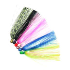 Mylar Flash Teaser Tail Jig Head Fishing Lure Bait bullet Head Flasher Skirt Lure sea Fishing Accessories