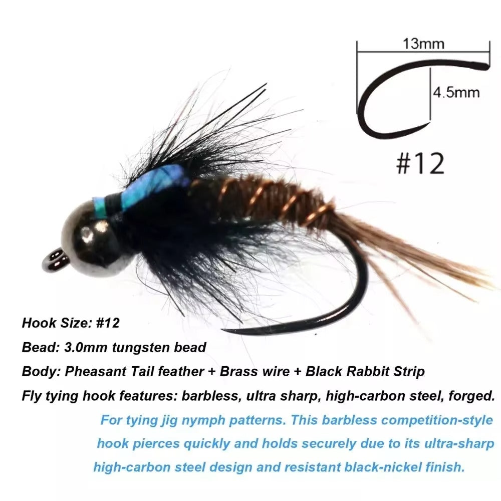 Tungsten Bead Head Fishing Fly nymph Fly jig Hook