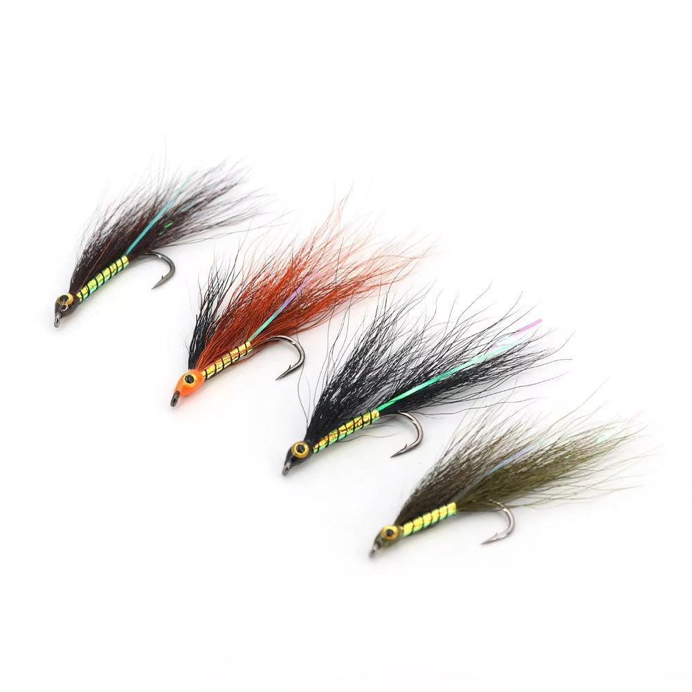 Baitfish-Style Epoxy 3D Eye Bucktail Streamer Hook