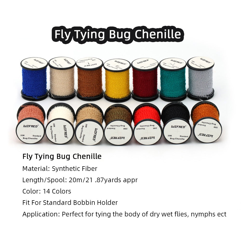 fly Tying Material 14 Color Bug Chenille Fly Tying synthetic