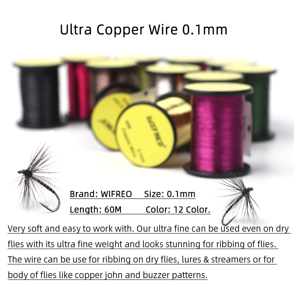 0.1mm 60m Ultra-Fine Copper Wire for Fly Tying Thread