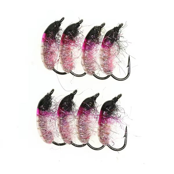10 #12 # Czech nymph shrimp fly hair leg worm fly trout fish fishing bait olive gray rose