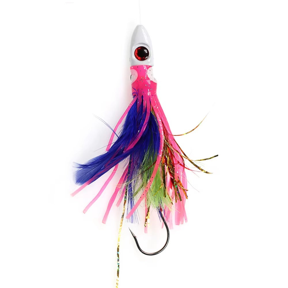 jig head squid skirt feather bait
