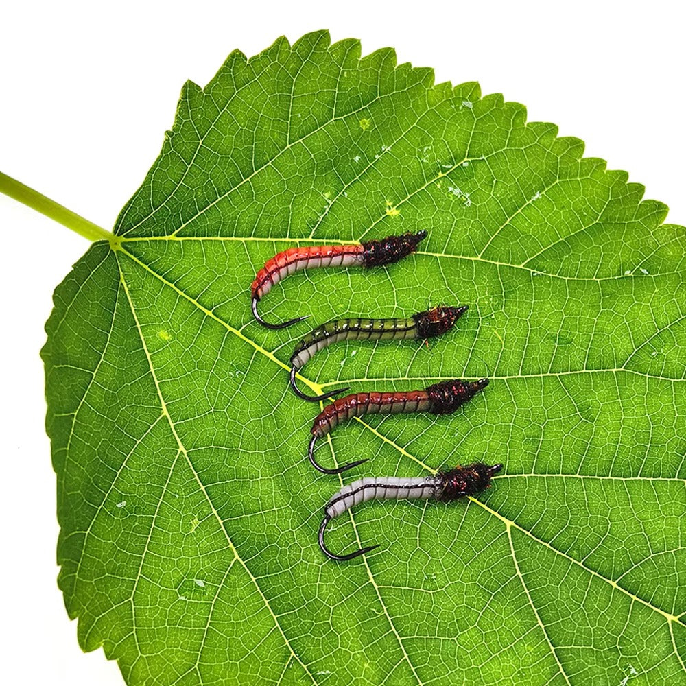 Realistic Latex Worm Fly Latex Body Luminous Artificial Larva Bait