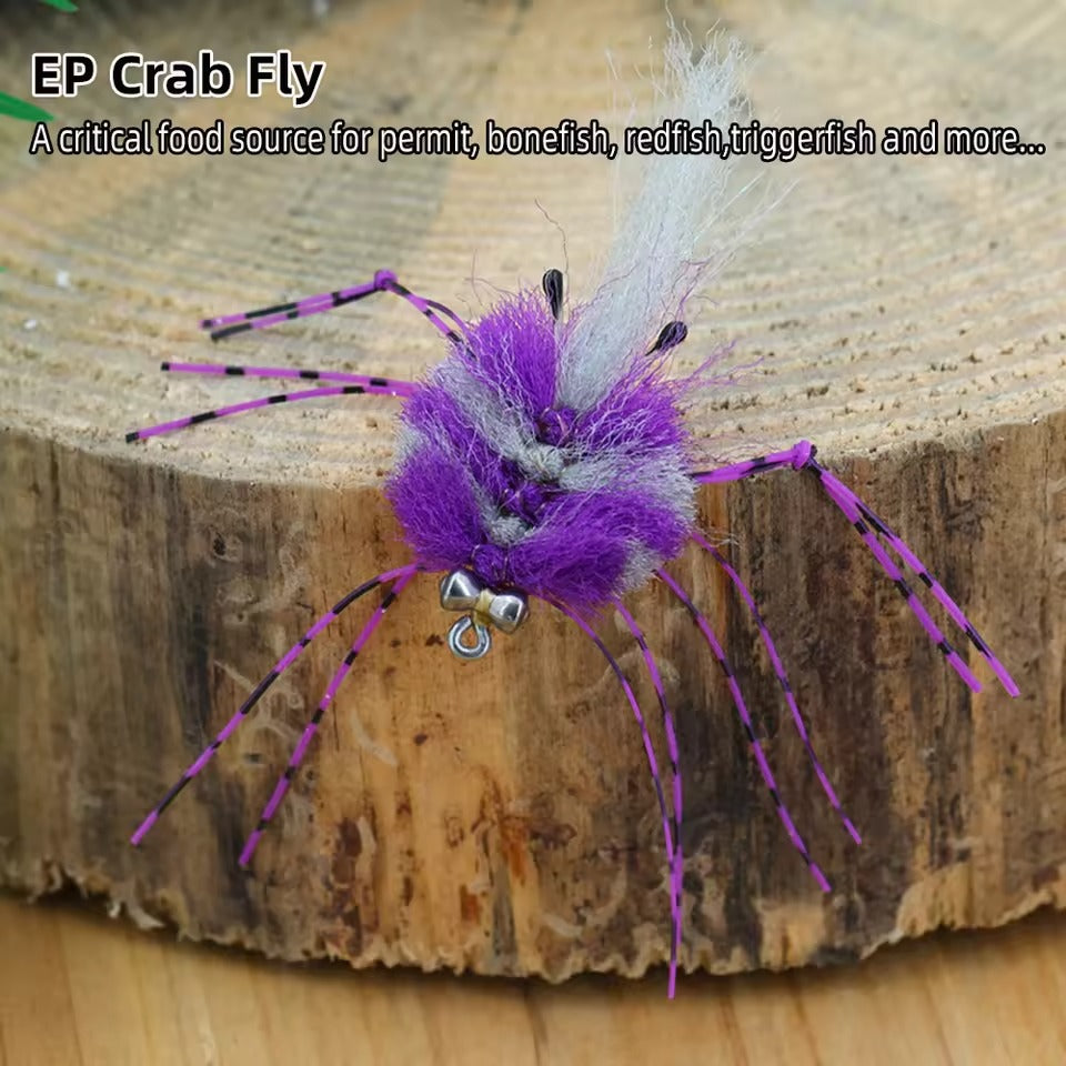 Fly Dumbbell Eyes Artificial Crab Bait Fly Fishing Flies saltwater Fishing Flies Bonefish Permit Striped Bass Fishing Lures