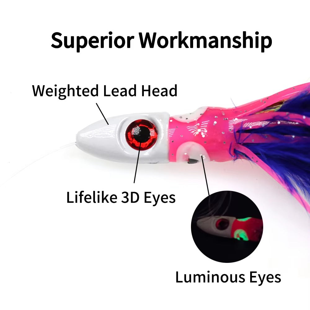 jig head squid skirt feather bait