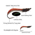 Realistic Latex Worm Fly Latex Body Luminous Artificial Larva Bait