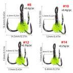 Winter Ice Fishing Treble Hook High Carbon Steel Three-jaw Hook Ice Sinking Bait Freshwater Saltwater Fishing Tackle