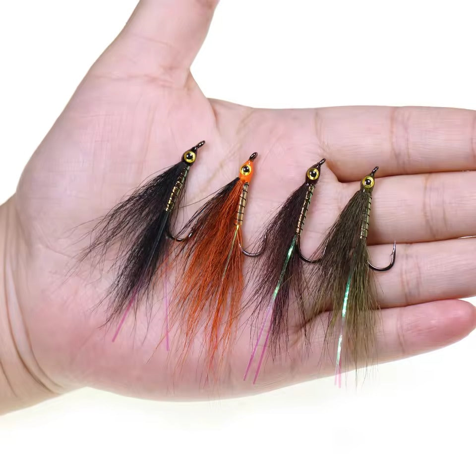 Baitfish-Style Epoxy 3D Eye Bucktail Streamer Hook