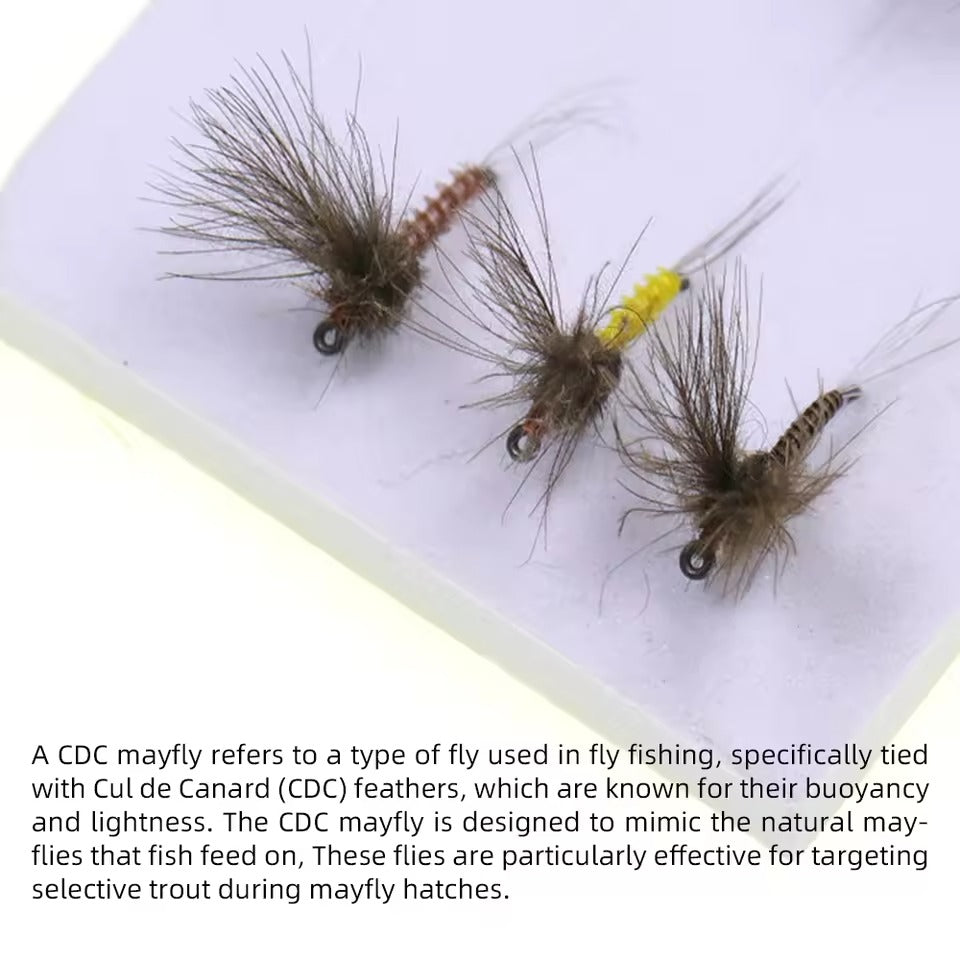 Cdc Wing Mayfly Barbed Fly Tying Hook Dry Fly Artificial Insect Bait