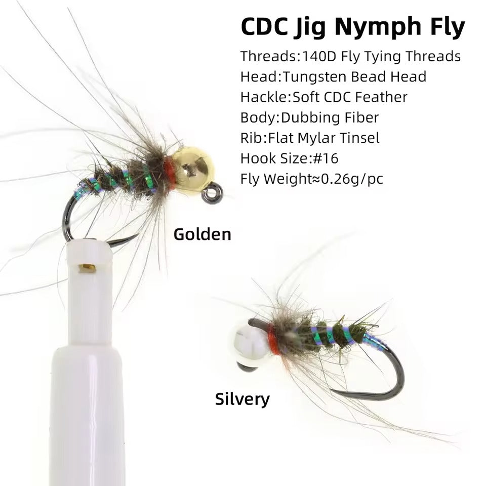 Tungsten Beadhead Cdc Jig Nymph Fly Wet Euro Nymph Barbless Jig Hook