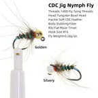 Tungsten Beadhead Cdc Jig Nymph Fly Wet Euro Nymph Barbless Jig Hook
